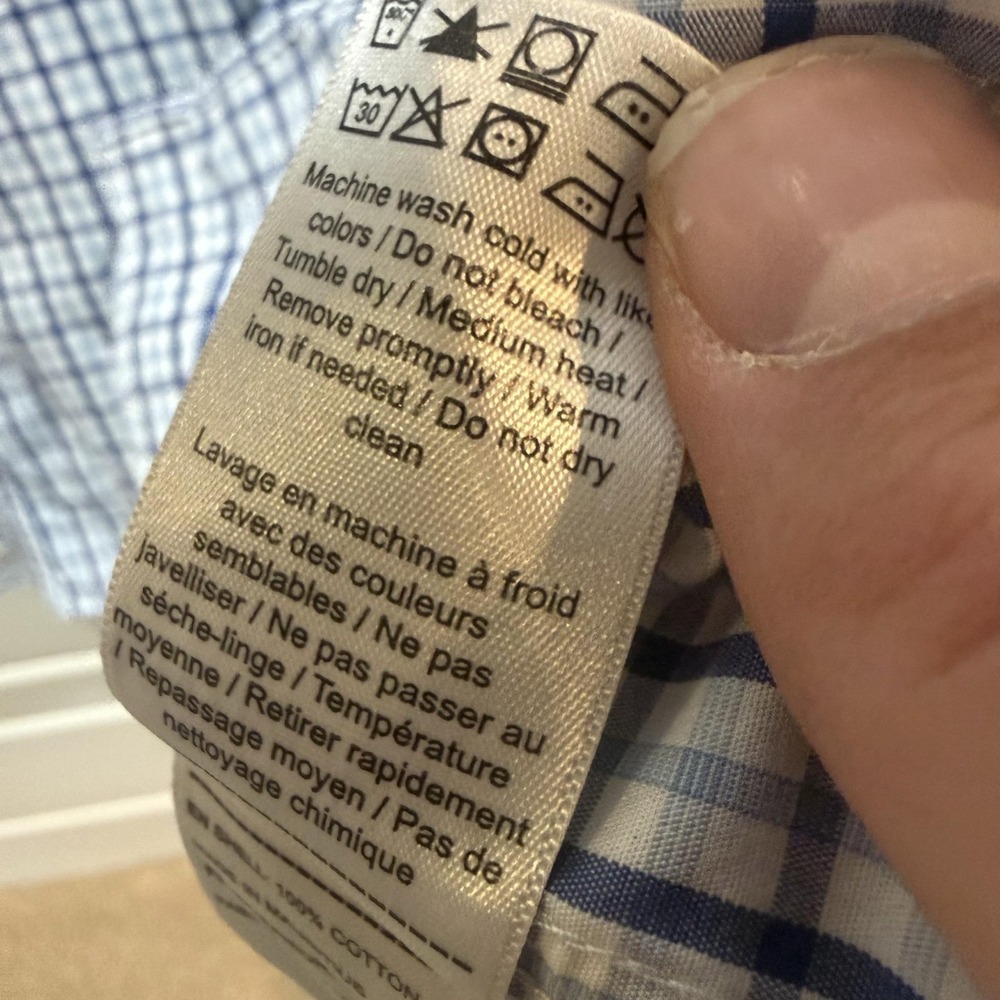 UNTUCKit Shirt Mens Small Blue Ruffino Check Wrinkle Free Long Sleeve Button Up - Picture 6 of 8
